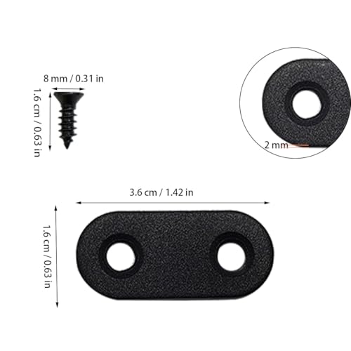 20 Pack Black Straight Brace, Flat Straight Bracket with Screws, 1.42 x 0.63 Inch Repair Bracket, for Tables, Cabinets, Bookshelves - color: Black
