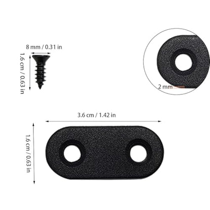 20 Pack Black Straight Brace, Flat Straight Bracket with Screws, 1.42 x 0.63 Inch Repair Bracket, for Tables, Cabinets, Bookshelves - color: Black