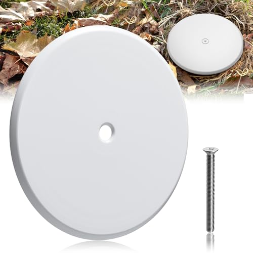 7 Inch Cleanout Cover, Decorative Cleanout Access Covers Plate, Round Stainless Steel Flat Cover Plate for Cleanout Plug Access Hole with Large Center Securing Screw White 1 Pcs - color: White, size: 7inch- 1 PCS
