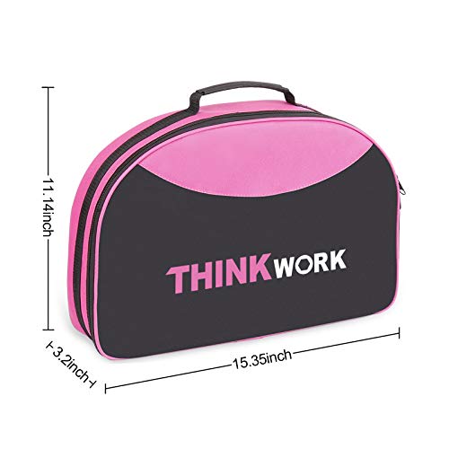 THINKWORK 122-Piece Pink Tool Set with 3.6V Rotatable Electric Screwdriver, Home Tool Kit for Women with Easy Carrying Round Pouch, Ladies Pink Tool Kit for Home Maintenance, DIY, Gifts - style: 122-Piece