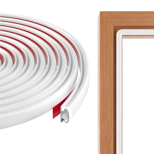Rubber Weather Stripping Door Seal Strip, Self-Adhesive Door Weather Stripping Strip, Soundproof D Shape Waterproof Weatherstripping for Door Frame Windows Insulation (23ft,White) - color: White, size: 23ft