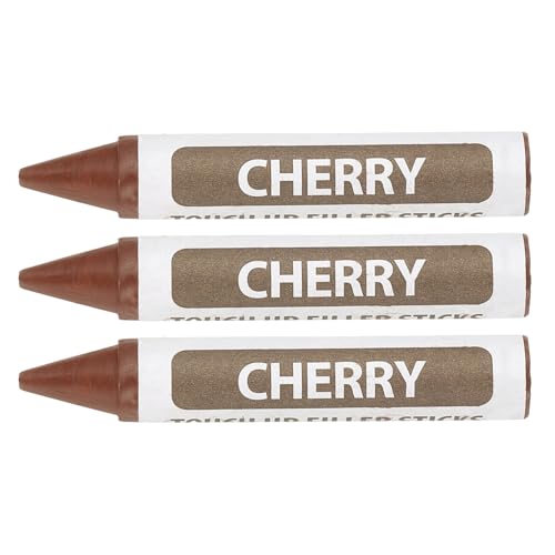 PATIKIL Furniture Markers Touch Up, 3Pcs Wax Wood Filler Sticks Furniture Repair Crayons for Scratches Wood Floor Holes Tables, Cherry Wood - color: Cherry Wood