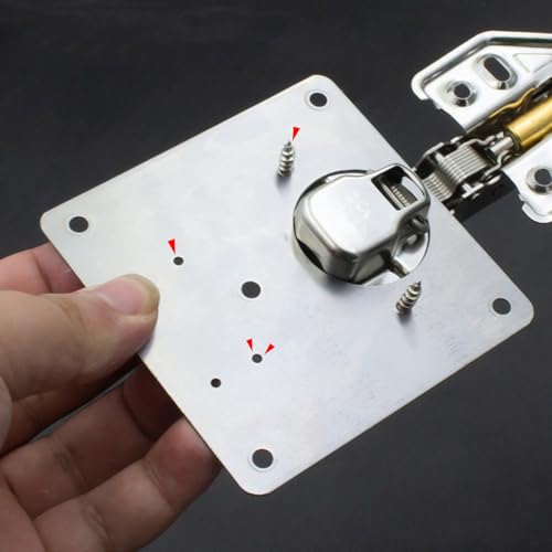 Hinge Repair Plate,Stainless Steel Hinge Repair Brackets,Kitchen Cabinet Repair Plates with Screws for Repair of Door, Home Furniture, Drawer, Boxes, Window, Cupboard (4 Pieces)