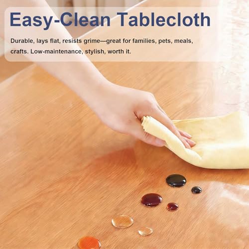 1.5mm Thick Clear Plastic 48"x112" Desk Cover, Anti-Scratch Mat for US Wooden Furniture, Camping Grounds & Garage Workbenches