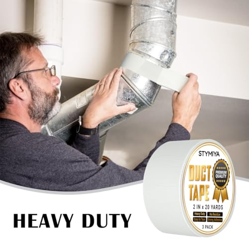 White Duct Tape Heavy Duty: 3 Rolls 2''x20yd Wide Waterproof Outdoor Duck Furniture Repair Tape Bulk - Strong Adhesive Weather UV Resistant No-Residue Masking Tapes Patterns Variety Pack (White)