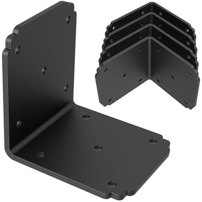 6x6x5 Pergola Brackets,Heavy Duty L Bracket for Wood, (4pcs) Corner Brackets for Deck/Shelf/Fence - size: 6x5 inch ( 4 Pack )