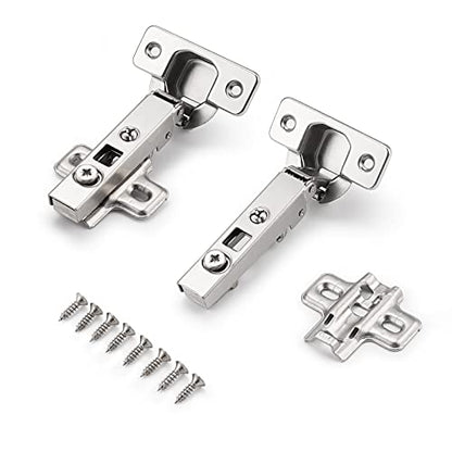 Probrico Clip On Full Overlay Frameless Furniture Cabinet Door Concealed Hinges, 1 Pair(2 Pieces)
