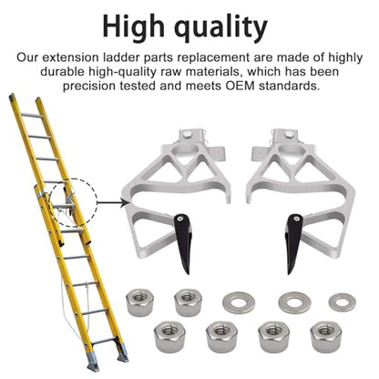 28-11 Aluminum Extension Ladder Locks for Extension Ladder Locks Compatible with Werner Aluminum 24 ft, 28 ft, 32 ft Rung Ladder Lock Kit, Extension Ladder Accessories - style: 28-11 Lock Kit