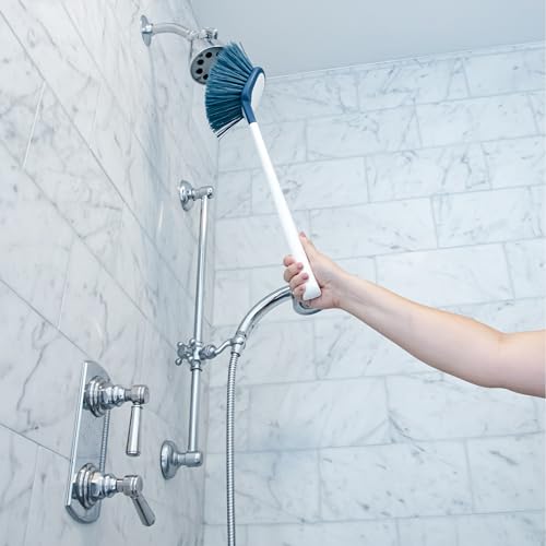 Unger EZ Reach Shower Tub and Tile Scrub Brush, Crevice Bathroom Cleaning Supplies, Non-Scratch Scrubber Tool for Showers, Fixtures, Bathtubs, Drains, Grout, and Marble - style: EZ Reach Shower Brush