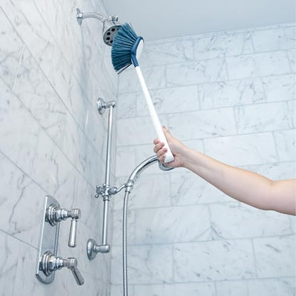 Unger EZ Reach Shower Tub and Tile Scrub Brush, Crevice Bathroom Cleaning Supplies, Non-Scratch Scrubber Tool for Showers, Fixtures, Bathtubs, Drains, Grout, and Marble - style: EZ Reach Shower Brush