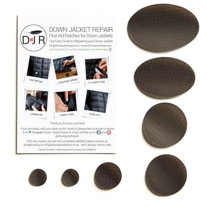 Down Jacket Repair Patches - Self-Adhesive Down Jacket Repair Patches | Waterproof, Tear-Resistant, Pre-Cut Patches | 7-Piece Set for Outdoor Gear, Sleeping Bags & Tent - color: Dark Brown