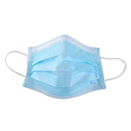 Mr Mask 3-Ply Disposable Face Mask Protective Adult Face Masks Breathable, Blue - Pack of 50