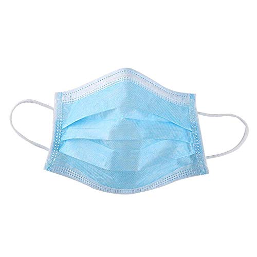Mr Mask 3-Ply Disposable Face Mask Protective Adult Face Masks Breathable, Blue - Pack of 50