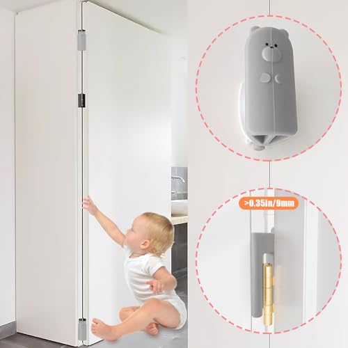 Door Pinch Guard,Slam Stoppers,Soft Stopper Hinge,Hanging Rubber Wedge,Grey,2PCS - color: Greyx2
