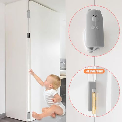 Door Pinch Guard,Slam Stoppers,Soft Stopper Hinge,Hanging Rubber Wedge,Grey,2PCS - color: Greyx2