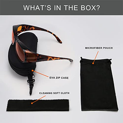 Eyekepper 100% Blue Reduction,Fitover Anti-Blue Blocking Computer Glasses with Extra Amber Lenses for Women, Tortoise - color: 1804-tortoise-100% Blue Light Blocking