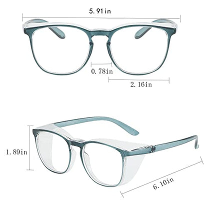 Safety Glasses for Men Women Nurses Anti Fog Stylish Fashion Comfortable Goggles with Side Shields Eye Protection for Adult - color: Dark Blue