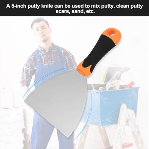 3-Piece Spackle Knife Set: 2", 3"，and 5" Professional Putty Knives - Paint Scraper and Drywall Tools for Wall Repair-WEGAZ