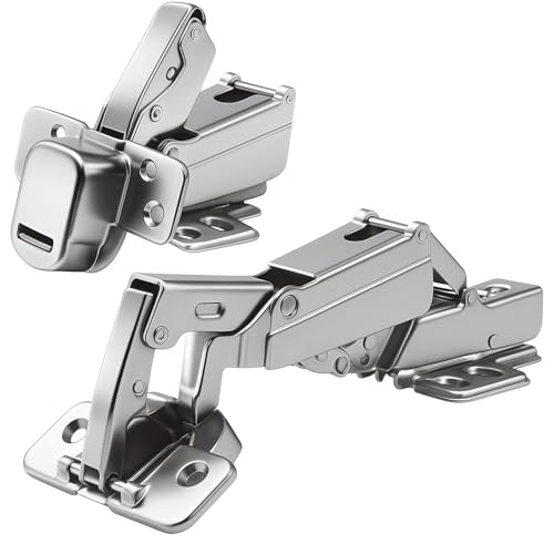 TamBee 1/2 Inch Overlay 175 Degree Cabinet Door Hinges 48mm Frameless Soft Close Lazy Susan Hinges for Corner Kitchen Adjustable,2 Pcs/1 Pair (Half Overlay) - style: 175° Half Overlay