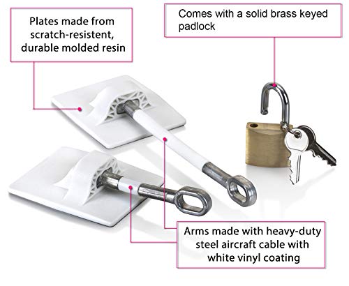 2-Pack Refrigerator Lock (2-Pack, White with Keyed Padlock) - color: 2-Pack, White with Keyed Padlock