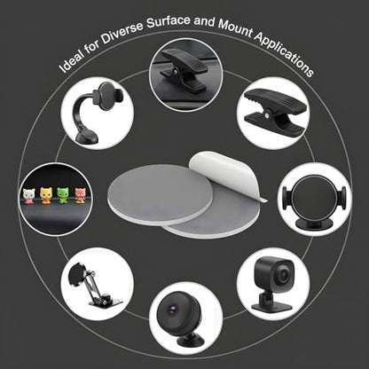 Xinjoduz 60 Pack Double Sided Adhesive Dots 25mm - Removable Transparent Round Tape for Phone Mounts Decor Crafts No Residue
