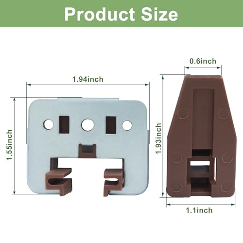 10 Sets Square Drawer Track Guide and Glides - Universal Replacement Parts - Heavy Duty Metal & Plastic Drawer Slides Repair Kit (with Metal Iron Sleeves)