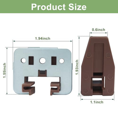 10 Sets Square Drawer Track Guide and Glides - Universal Replacement Parts - Heavy Duty Metal & Plastic Drawer Slides Repair Kit (with Metal Iron Sleeves)