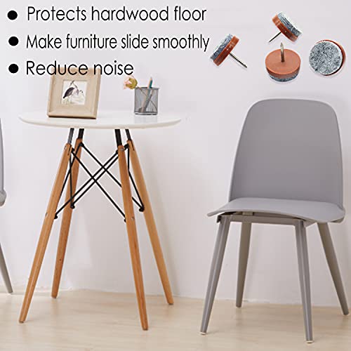 40pcs Round Heavy Duty Nail-on Felt Pad for Furniture Chair Table Leg Feet Floor Protectors Slide Smoothly (Brown, Pad Diameter 24mm) - color: Brown 24mm(40 Pcs)
