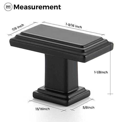 Ravinte Cabinet Knobs Rectangular Kitchen Drawer Knobs for Cabinets and Dresser (Matte Black, 1 Pack) - color: Matte Black