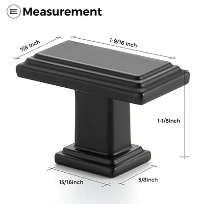 Ravinte Cabinet Knobs Rectangular Kitchen Drawer Knobs for Cabinets and Dresser (Matte Black, 1 Pack) - color: Matte Black