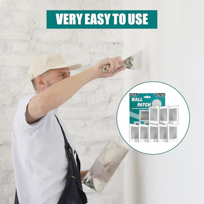 8Pcs 12 Inch Large Drywall Patch, Wall Repair Patches, Self-Adhesive Fiberglass Repair Kit Dry Wall Hole Repair Patch for Aluminum Metal Sheetrock Ceiling (12"x 12") - size: 12 Inch_8Pcs