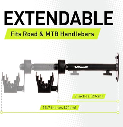 Vibrelli Bike Wall Mount - Horizontal Storage Rack for Hanging Bicycles in Home or Garage - Adjustable Bike Hanger, Holder - Wall Bike Rack Hooks for Bicycles - Mountain, Road, Hybrid - size: 2 PACK