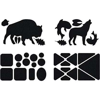 GEAR AID Tenacious Tape Gear Patches for Jacket Repair, Black Nylon, Wildlife, 3" x 20", 2 Pack - style: Wildlife Patches (68 Patches)