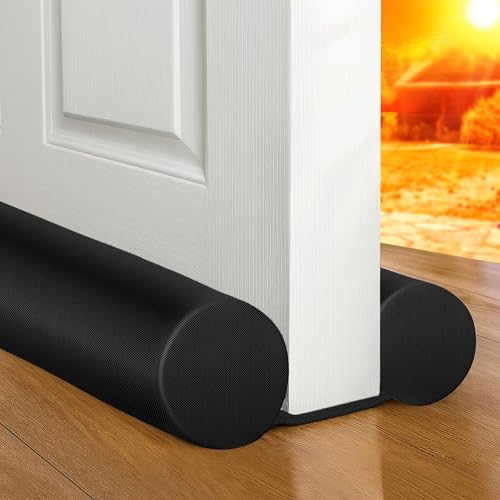 MAXTID 32" Black Door Air Draft Stopper - Wind Blocker for Bedroom Doors & Small Apartments - color: Black, size: 32 in