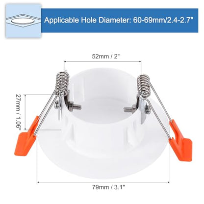 PATIKIL 3.1" Spring Ceiling Cover Plate, Recessed Light Trim Wall Mount Downlight Hole Cap Decorative Panel with Buckle Suitable for 2.4-2.7inch Round Hole Glass Ceiling Openings, White - size: 2.4-2.7"