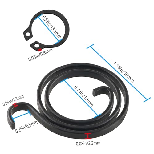 8PCS Door Handle Spring Repair Kit 27.5mm Diameter Coil 1mm Round Circlip Universal DIY Door Lock Accessories 4 Springs And 4 Circlips Each For Repairing Security Doors Wooden Doors