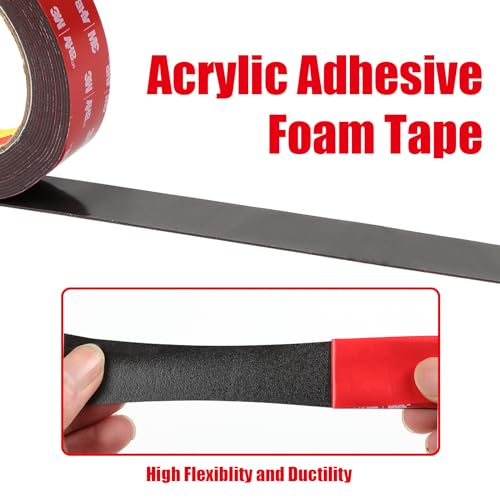 Double Sided Tape Heavy Duty, Waterproof Mounting Foam Tape, 16.5ft Length, 2.17in Width, High Temperature Resistant Adhesive Tape for Car, LED Strip Light, Office Decor, Uses 3M VHB 5952 Raw Material - size: 2.17in x 16.5ft