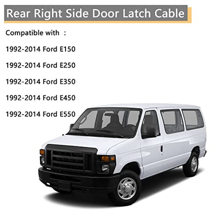 Rear Door Latch Cable Compatible for 1992-2014 F-ord E150 E250 E350 E450 E550 Van Rear Right Passenger Side Cargo Door Latch Cable Replace 8C2Z15431A02C - size: E-van Rear Right Door Cables
