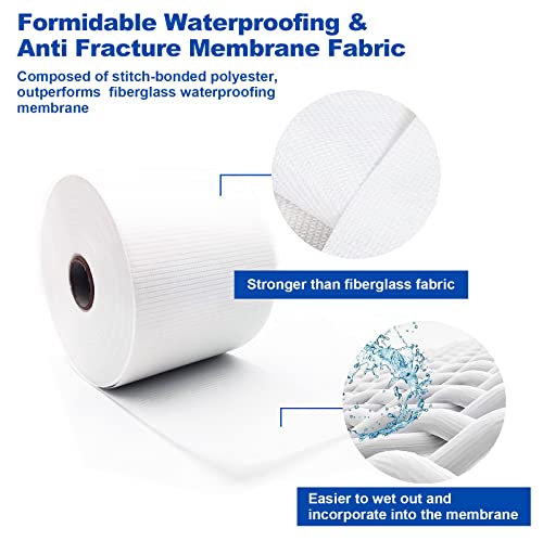 2 Pack 4 Inches x 164 Feet Waterproofing Membrane Anti Fracture Fabric, Reinforcing Water Barrier Drywall Mesh Tape, Liquid Waterproof Membrane Fiberglass Tape for Shower Wall,Seam - size: 2 Pack 4 Inches x 164 Feet (328ft total)