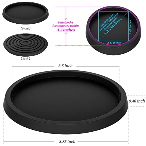 Furniture Pads 4 Pcs 3.5 Inch Rubber Non Slip Coasters Hardwood Floor Protectors for Furniture Legs Sofa Bed Piano Chair Feet Prevent Sliding Stoppers - size: 3.5 inch