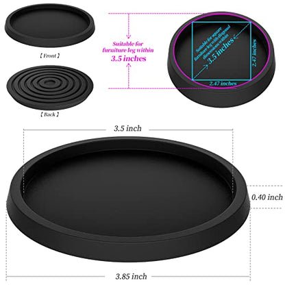 Furniture Pads,8 Pcs 3.5 Inch Rubber Non Slip Coasters Hardwood Floor Protectors for Furniture Legs Sofa Bed Piano Chair Feet Prevent Sliding Stoppers - size: 3.5 inch