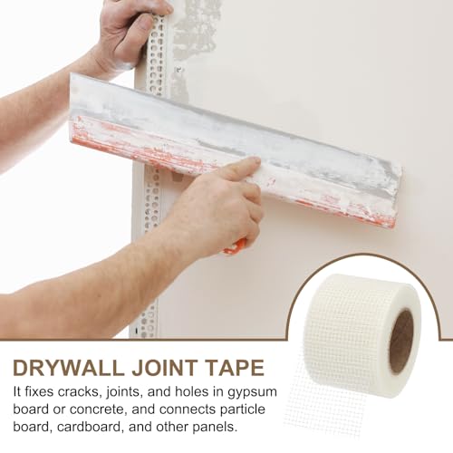 PATIKIL Drywall Repair Mesh Tape, 4 inch x 164 ft Fiberglass Repair Patch Self-Adhesive Dry Wall Joint Tape 6 Mesh Wall Hole Crack and Seam Patch, White - size: 4 inch x 164 Feet