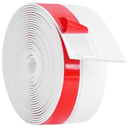 ToLanbbt Weather Stripping Silicone Door Seal Strip 3 in x 20 ft Door Draft Stopper Self Adhesive Tape, Side & Bottom Gaps Insulation Strip for Glass Shower Sliding Window, White - color: White, size: 3IN x 20FT