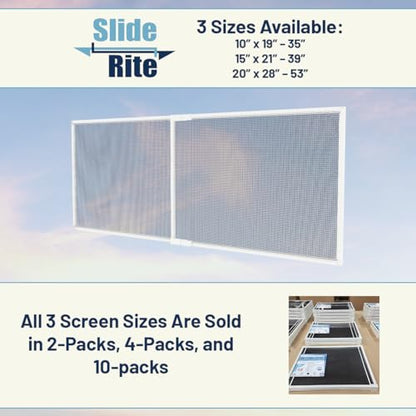 Adjustable & Expandable Window Screen with Slide Rite Technology 21" - 39" x 15" (2-Pack) Pre-Framed Window Screen - size: 21" - 39" x 15" (2-pack)
