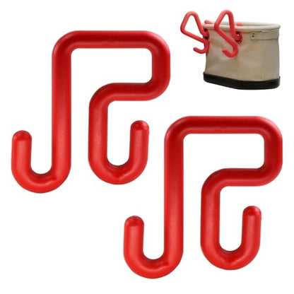 CNQLIS 2 Pack Red Bucket Hooks, Lineman Bucket Tool Holder Fits 3" Bucket Lip, Hooks for Aerial Baskets, Attach Tool Bags or Aprons, 40lbs - size: 3 Inch