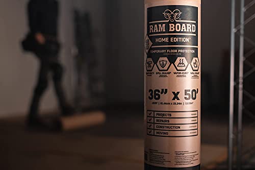 Ram Board Home Edition, Heavy Duty 36 inch x 50 feet Painting, Remodeling, Construction,Temporary Floor Protection (150 Sq. Ft.)
