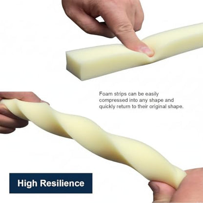 VelTherm Self-Adhesive Foam Weather Stripping for Doors & Windows - Seal Drafts, Noise, Dust & Light - Insulating Tape for AC Efficiency in Summer & Warmth in Winter - Easy Cut, 13Ft, Yellow