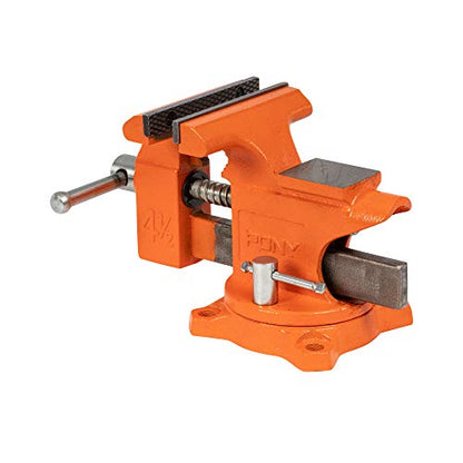 Pony Tools 24545 4-1/2in. Light Duty Bench Vise with Swivel Base, Orange