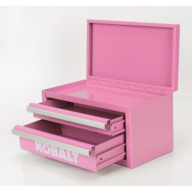 Mini 2-Drawer Steel Tool Box Pink - color: Pink, size: 2 Drawer