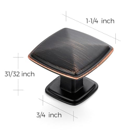 Ravinte 15 Pack Oil-Rubbed Bronze Kitchen Cabinet Square Knob Single Hole Cabinet Hardware for Dresser Drawer Cabinet Pulls Drawer Knobs Cabinet Knobs - color: Oil Rubbed Bronze